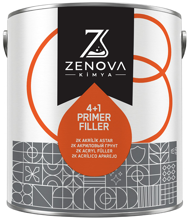 Zenova 4+1 Akrilik Dolgu Astarı (Primer Filler) ambalajı